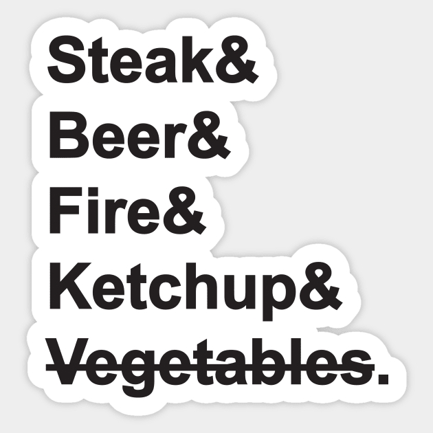 Steak & Beer & Fire & Ketchup Sticker by nektarinchen